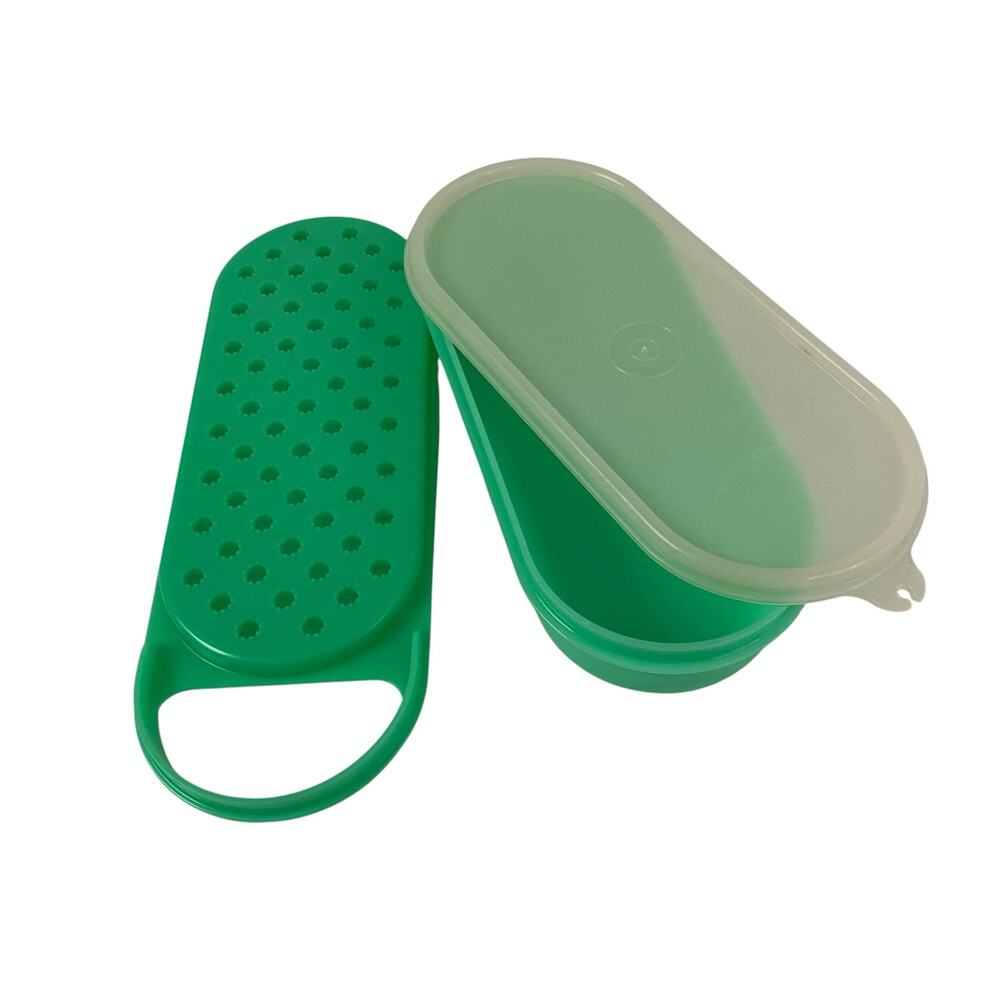Vintage Tupperware Handy Grater 1375 Jadeite Green Storage Bowl Lid Retro 3 Pc